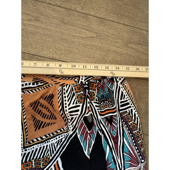 Maeve Skirt Womens Large Petite Multicolor Geometric Midi Side Slit Made USA - Picture 3 of 7